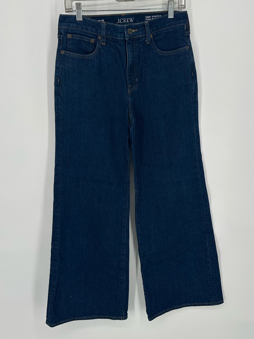 J. Crew Denim Trouser Wide Leg Jean Size 27 Rinse Wash High Ride Semi-Stretch - Picture 3 of 12